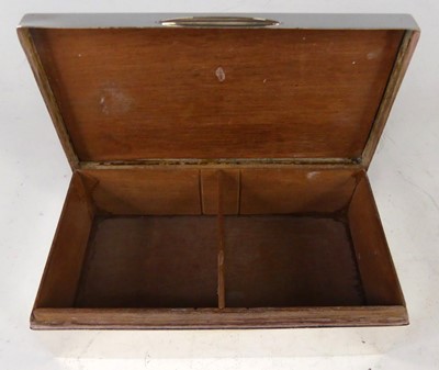 Lot 560 - A late Art Deco silver table cigarette box,...