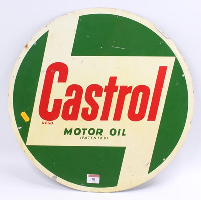 Lot 81 - An original 1950s Castrol Motor Oil circular...