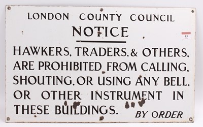 Lot 83 - An original enamel London County Council...