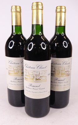 Lot 1143 - Chateau Clinet 1993 Pomerol, three bottles