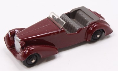 Lot 1131 - Dinky Toys No. 38D Alvis Tourer, maroon body,...