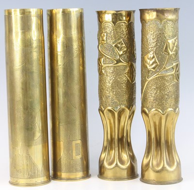 Lot 314 - A pair of WW I French artillery shells, each...