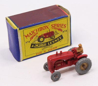 Lot 1326 - Matchbox Lesney No. 4 Massey Harris Tractor in...