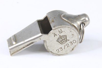 Lot 205 - A WW II Royal Air Force Aircrew Issue Whistle,...