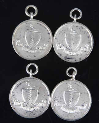 Lot 253 - A collection of four silver fob medals, each...