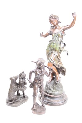 Lot 19 - A 19th century spelter figure of a lady,...