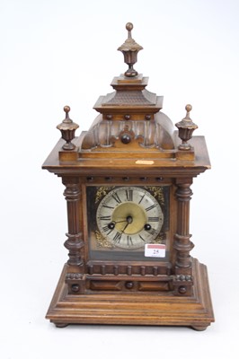 Lot 25 - An early 20th century continental walnut cased...