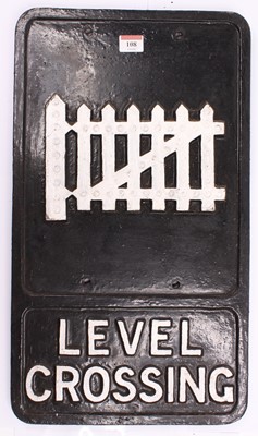 Lot 108 - An original cast iron level crossing warning...
