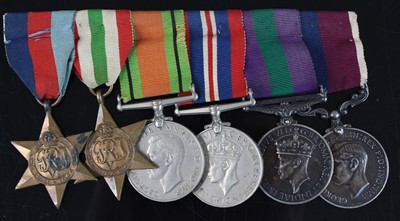 Lot 194 - A George VI group of six medals, to include...