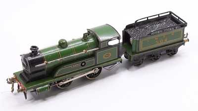 Lot 307 - Bing clockwork 0-6-0 loco & 6-wheel tender,...