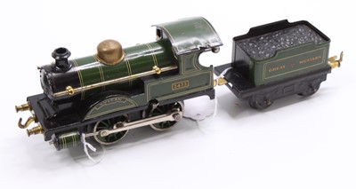 Lot 311 - Bing clockwork 0-4-0 loco with 4-wheel tender...