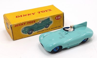 Lot 1169 - A Dinky Toys No. 238 Jaguar D-type racing car,...