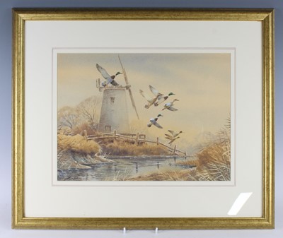 Lot 460 - Simon Trinder, (b.1958), Mallards in flight...