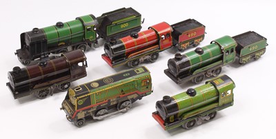 Lot 330 - Six Mettoy clockwork locos, all (E): 4-4-0...