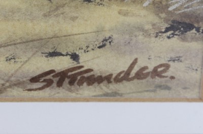 Lot 459 - Simon Trinder, (b.1958), Snipe in flight,...