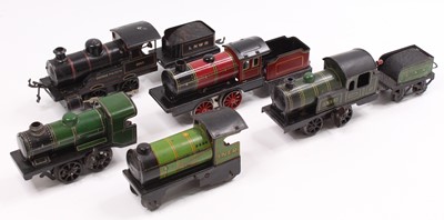 Lot 332 - Five locos: Karl Bub clockwork 0-4-0 loco &...