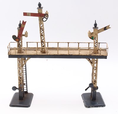 Lot 344 - An early Hornby No.2 Signal Gantry, which long...