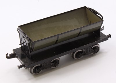 Lot 349 - Bing Gauge 1 bogie side tipping wagon, grey...