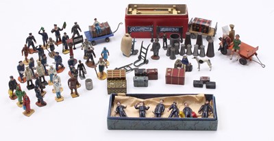 Lot 354 - Shoebox containing mainly Hornby 0-gauge small...