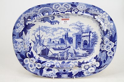 Lot 53 - A 19th century blue & white transfer decorated...