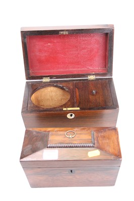 Lot 56 - A 19th century rosewood tea caddy of...