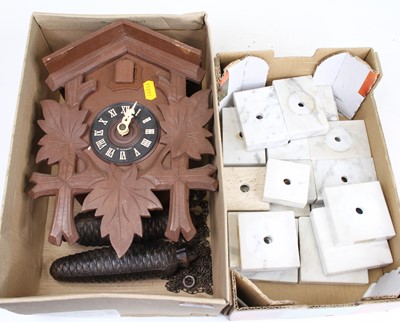 Lot 98 - A Swiss cuckoo clock together with various...