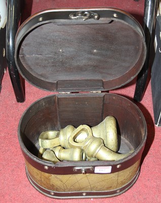 Lot 102 - A set of seven Victorian brass graduated weights