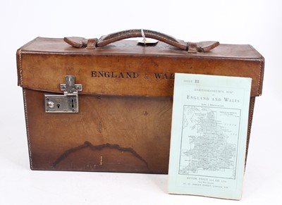 Lot 209 - A vintage leather cased set of Bartholomew's...