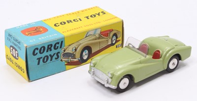 Lot 1238 - A Corgi Toys No. 305 Triumph TR3 sports car...