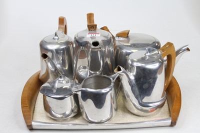 Lot 131 - A piquet ware six piece tea and coffee service...