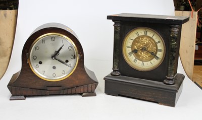 Lot 136 - An early 20th century oak cased clock, the...