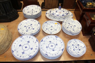 Lot 141 - A Royal Copenhagen porcelain blue half lace...