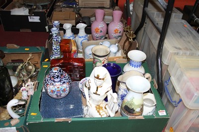 Lot 236 - Two boxes of ceramics and glassware to include...