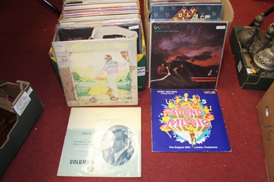 Lot 215 - Two boxes of LPs to include Genesis, Elton...