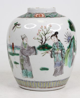 Lot 259 - A Chinese famille verte porcelain ginger jar,...