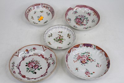 Lot 262 - A collection of five 18th century porcelain...