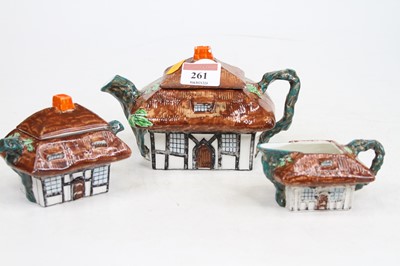 Lot 261 - A John Haddock three-piece tea service, each...