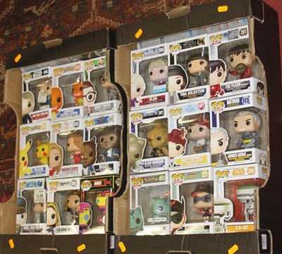 Lot 1502 - Two trays containing 18 mixed Pop Funko action...