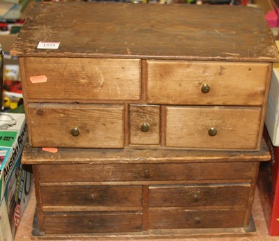 Lot 1554 - Two home made collectors' chests containing a...