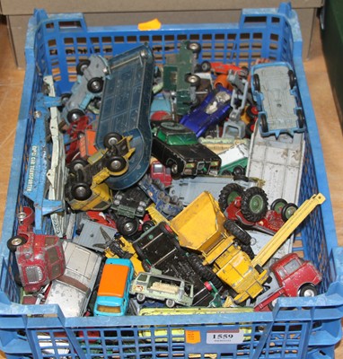 Lot 1559 - One tray containing mixed playworn diecast to...