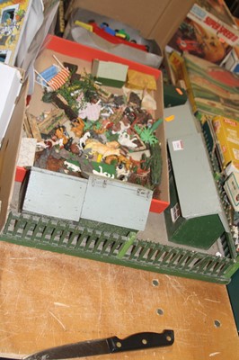 Lot 1564 - A wooden home made model farm together with a...