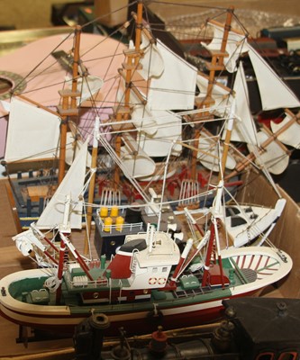 Lot 1587 - A collection of three static display model boats