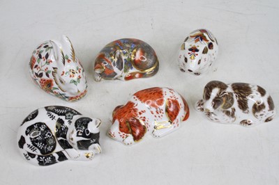 Lot 292 - Six various Royal Crown Derby animal ornaments,...