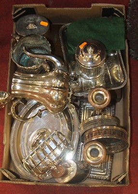 Lot 325 - A box of assorted plated wares, to include...