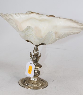 Lot 281 - A silver plated table centrepiece, the shell...