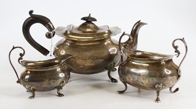 Lot 343 - An Edwardian silver three-piece tea service,...