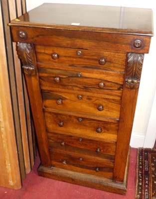 Lot 1190 - A mid-Victorian rosewood Wellington chest,...