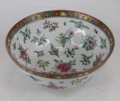 Lot 688 - A Chinese Canton porcelain bowl, enamel...