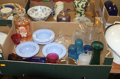 Lot 661 - Five boxes of mixed glassware and ceramics, to...