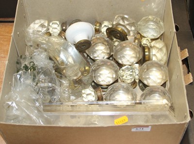 Lot 671 - A collection of vintage glass door handles and...